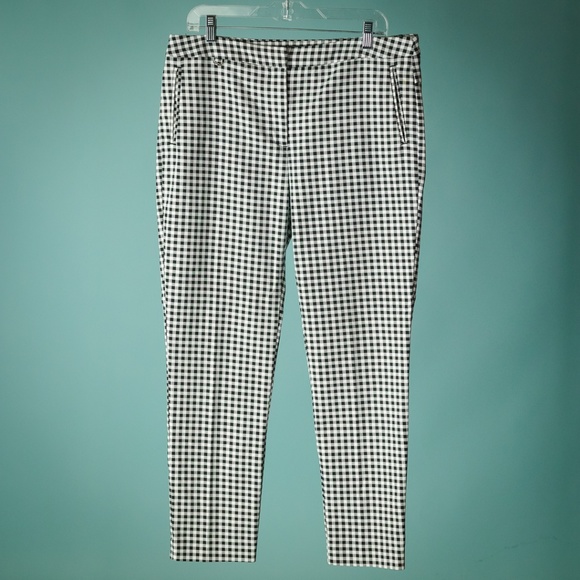 Adrianna Papell Pants - Adrianna Papell 14 Black White Plaid Check Pants
